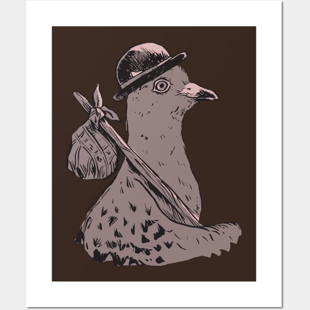 Hobo Pigeon Wall Art by zerostreet